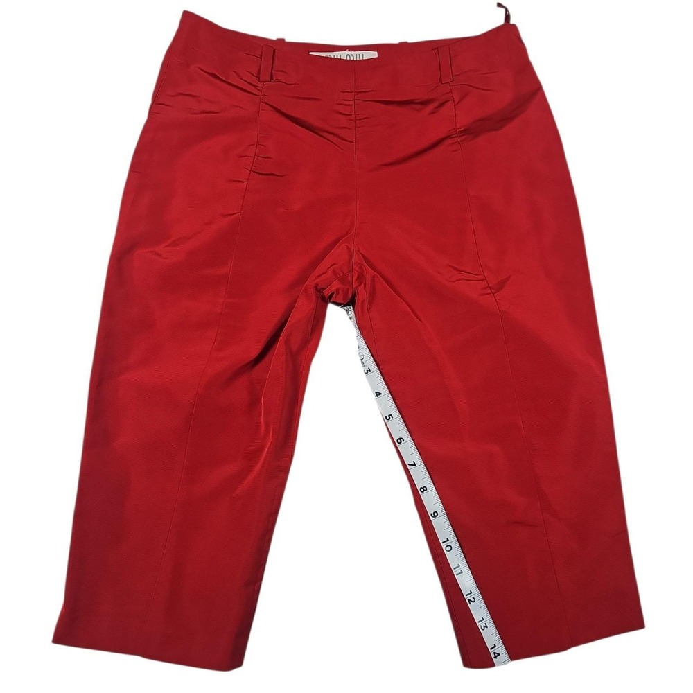 Miu Miu Cropped Culottes Wide Leg High Waist Capris 1997/1998  Red IT38/US4 Nwot - Picture 9 of 10